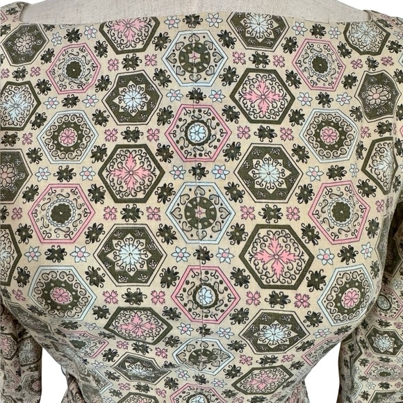 True Vintage Jeanne D’Arc 50s 60s Fit and Flare Geometric Patterned Day Dress - Picture 14 of 16